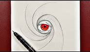 Easy to draw | how to draw obito’s eye step-by-step | NARUTO ARTS