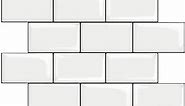 STICKGOO 10-Sheet White Subway Tiles Peel and Stick Backsplash, Stick on Tiles Kitchen Backsplash (Thicker Design)