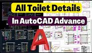 Toilet Details in AutoCAD | How to Drafting a Toilet with all technical details #autocad