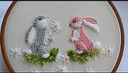 3D bunny How to embroider a bunny Detached stitch