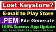 how to solve lost keystore problem in android studio | generate pem file in android studio