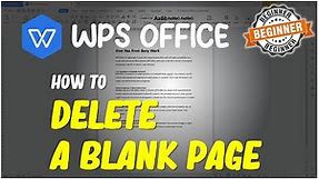 WPS Office How To Delete Blank Page Tutorial