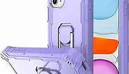 Hitaoyou iPhone 12 Case, iPhone 12 Pro Cases, Heavy Duty 3 in 1 Full Body Rugged Shockproof Hybrid Hard PC Soft Rubber Bumper Drop Protective Girls Women Phone Cases for iPhone 12/12 Pro,Purple