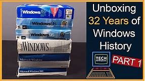 Unboxing 32 Years of Windows History! - Windows 1.0 to Windows Me
