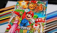INSANE Super Mario Bros Movie Poster Drawing! Colored Pencil Drawing - How To Draw Realistic Art