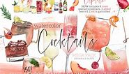 Cocktail Watercolor Clipart Set