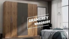 Gramercy 3-Sectional Wood Wardrobe Armoire Closet in Natural