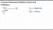 Convert between kiloliters, liters and milliliters