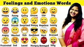 Feelings and Emotions Words| Useful Vocabulary for Children| Emojis|Learn English