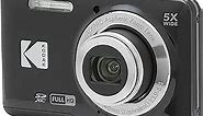 KODAK PIXPRO FZ55-BK 16MP CMOS Sensor Digital Camera 5X Optical Zoom 28mm Wide Angle 1080P Full HD Video 2.7" LCD Vlogging Camera (Black)