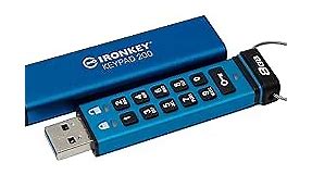 Kingston Ironkey Keypad 200 8GB Encrypted USB | Alphanumeric Keypad | Multi-Pin Access | XTS-AES 256-bit | FIPS 140-3 Level 3 Certified | Brute Force & BadUSB Protection | IKKP200/8GB