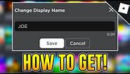 HOW TO GET A DISPLAY NAME | Roblox