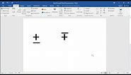 How to type Plus-Minus & Minus-Plus symbol in Word, Excel