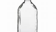 6 oz Clear Glass Oval Graduated Bottles (Black Phenolic Cap) - 1000B01