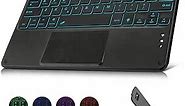 Wireless Backlit Bluetooth Keyboard with Touchpad Ultra Slim 7-Colors Backlit Keyboard, Portable Rechargeable Keyboard for iOS iPhone/IPad/IPad Pro, Samsung Android Tablets, Windows.