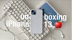 iphone 13 blue unboxing + accessories 🍎📱