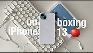 iphone 13 blue unboxing + accessories 🍎📱