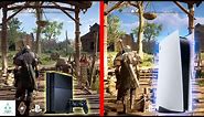 PS4 vs PS5 GAMEPLAY Side by Side Graphics Comparison Assassin's Creed Valhalla