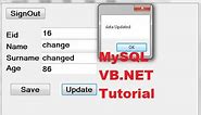 MySQL VB.NET Tutorial 7 : Edit/Update a data from Database with button