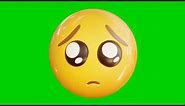 Animated crying sad emoji. Emoticon stock video. 3d Seamless loopable. green screen background