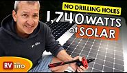 How To Mount Large Solar Panels on RV with NO DRILLING | Winnebago Class A | RVwithTito DIY