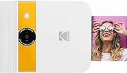 KODAK Smile Instant Print Digital Camera – Slide-Open 10MP Camera w/2x3 ZINK Printer (White/ Yellow)