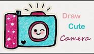 How to draw a cute Camera 📷 | Step by step art for kids