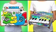 Awesome Music Crafts You CAn Do At Home || Stylish Boombox And Mini Piano From Cardboard