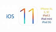 iOS 11 look on iPad2, 3, 4, iPad mini, iPhone 4s, 5, 5C, iPod 5G