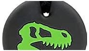 Munchables Dino Skull Sensory Chew Necklace for Adults or Kids - Chewy Fidget Stim Toy Jewelry for Boys and Girls (Green)