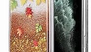 LUXMO Premium Waterfall Liquid Sand Glitters Sparkling Bedazzled Bling Bling Cases for Women Girls Compatible for iPhone 12 and 12 PRO 6.1 INCH Design: (Shades of Autumn)