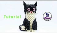 3D Origami Cat Tutorial 4K - Origami 3D Gattino Tutorial 4K