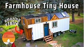 Best Space-Saving Stairs in a Tiny House?! Custom Farmhouse Tiny Home