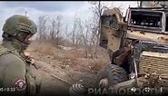 An American MRAP International MaxxPro destroyed by a Wagner PMC's ATGM crew near Bakhmut.