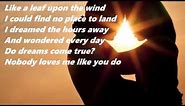 Nobody Loves Me Like You Do~ Lyrics ~ Anne Murray