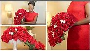 DIY: Rose Bridal Cascading Bouquet | Wedding | Waterfall | Teardrop Bouquet || Chanelle Novosey