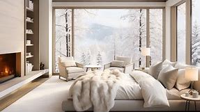 Cozy Winter Ambience! Cozy Bedroom with Fireplace sounds and Blizzard sounds.