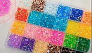 24 Colors Jelly Rhinestones Flatback Bulk, 4mm Colored Rhinestones for Crafts, Colorful Resin Crystal AB Rhinestones for Tumblers Face Makeup Nail Jewelry and Decoration Accessories (15000Pcs)