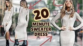 20 MINUTE Sexy Sweater Dress! (BEGINNER) | DIY w/ Orly Shani