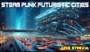 Steam Punk Futuristic City Skylines | Chill Live Stream and Coffee Chat