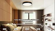 Goomavi Modern Dimmable LED Close to Ceiling Light, 11.8 inch Round Black Wood Flush Mount Ceiling Light Fixtures, Minimalist Ceiling Lamp for Bedroom, Kitchen, Hallway(2700K-6000K Selectable)