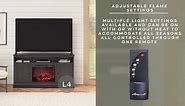 Ameriwood Home Ashton Lane Electric Fireplace TV Stand for TVs up to 65", Black Oak