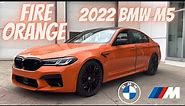 Fire Orange 2022 BMW M5 Competition With Silver Stone Interior!