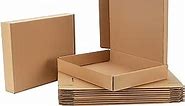 Pemtow 13x10x2 Shipping Boxes Set of 20, Brown Corrugated Cardboard Literature Mailer Box for Packaging, Mailing, Business