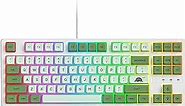 Fogruaden 75% Mechanical Keyboard with Red Switch, RGB Backlit Gaming Keyboard, 87 Keys Compact TKL Wired Keyboard for Win/Mac Laptop PC Gamer - Matcha