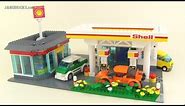 Custom LEGO Shell gas station & car wash MOC