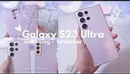 Samsung Galaxy S23 Ultra 💜 Lavender l Aesthetic Unboxing | Samsung Cases