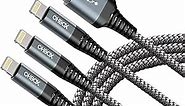 ohbox iPhone Charger 10FT 3Pack Long iPhone Charger Cable MFI Certified USB Lightning Cable Fast Charging Cord Compatible with iPhone 14/13/12/11/Pro/Max/Mini/X/Plus/8/7/6/5S/SE/Plus/iPad