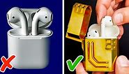 DIY GOLDEN CASE FOR AIRPODS || 5 COOL METAL CRAFTS