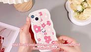 NITITOP Compatible for iPhone 13/ iPhone 14 Case Cute Wave Wavy Frame for Women Girl Curly Cloud Moon Shape Shockproof Soft TPU 2 in 1 Phone Cover- Cloud Moon